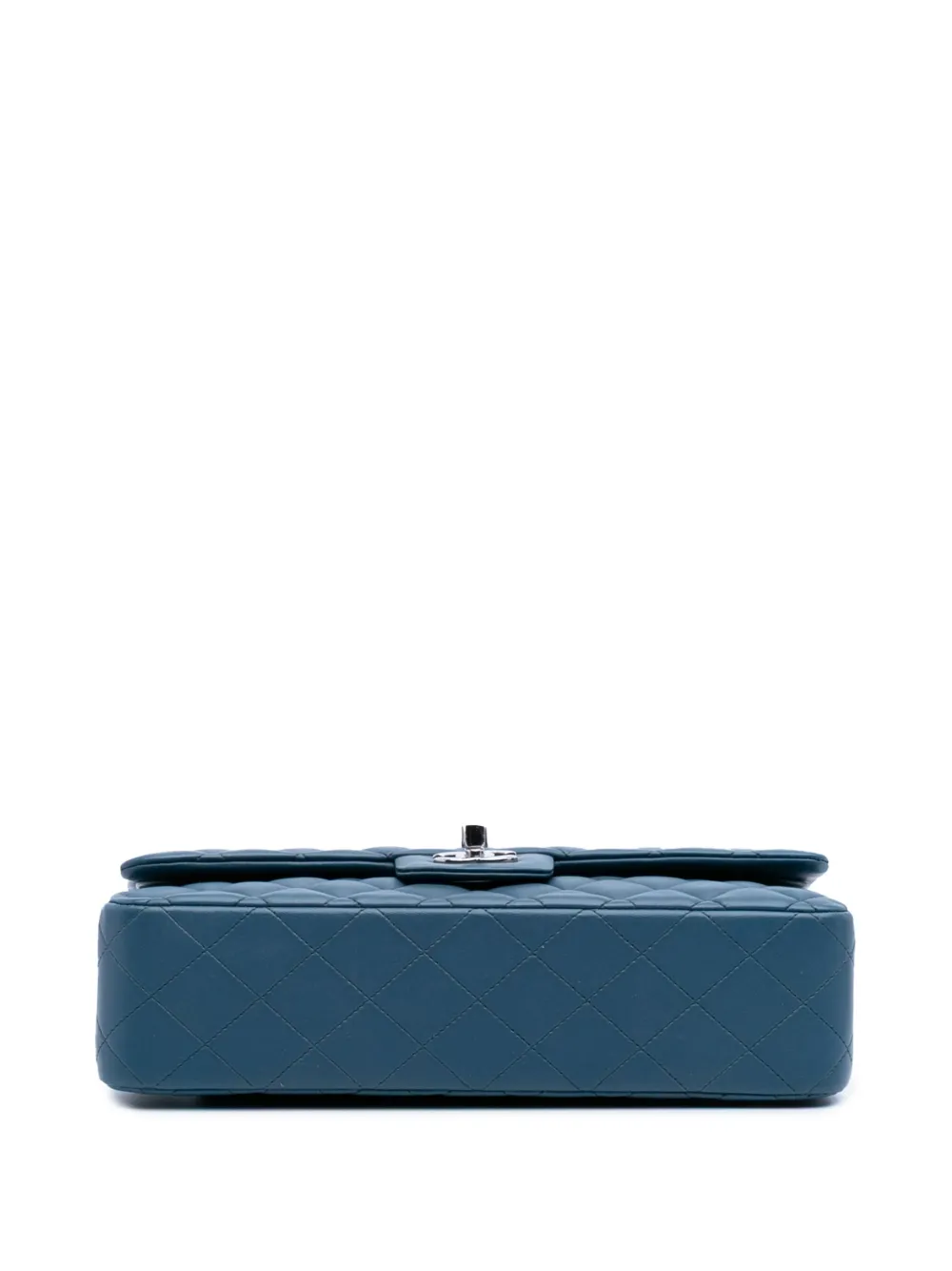 Pre-owned Chanel 2012-2013 Medium Classic Lambskin Double Flap Shoulder Bag In Blue