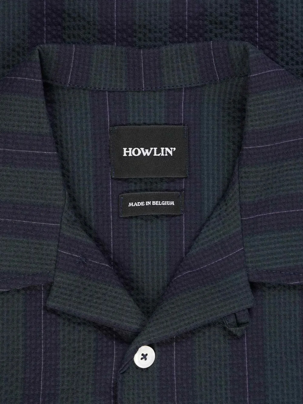 Howlin' striped short-sleeve shirt - Blauw