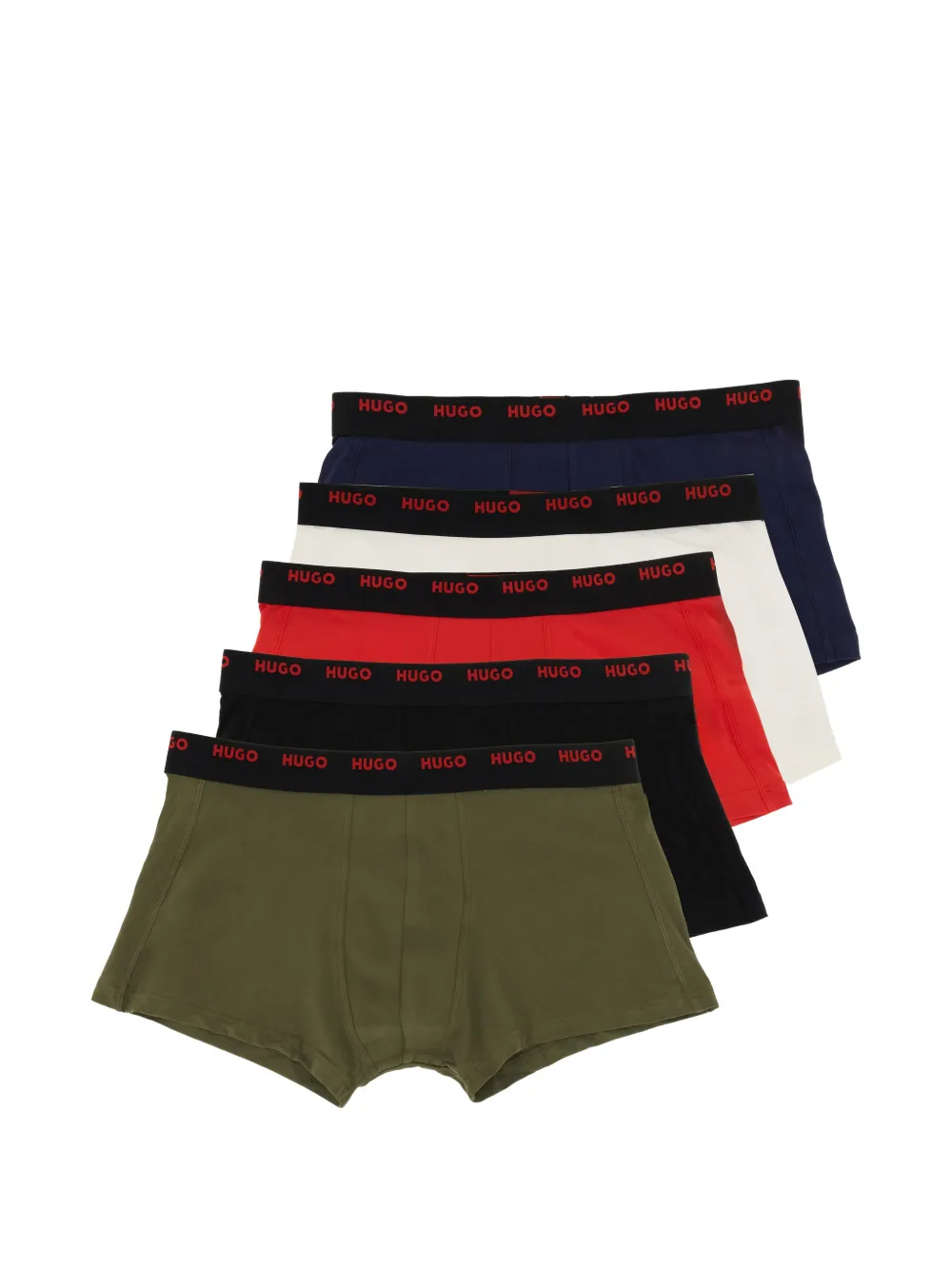 HUGO logo-waistband boxers (pack of five) - Toni neutri