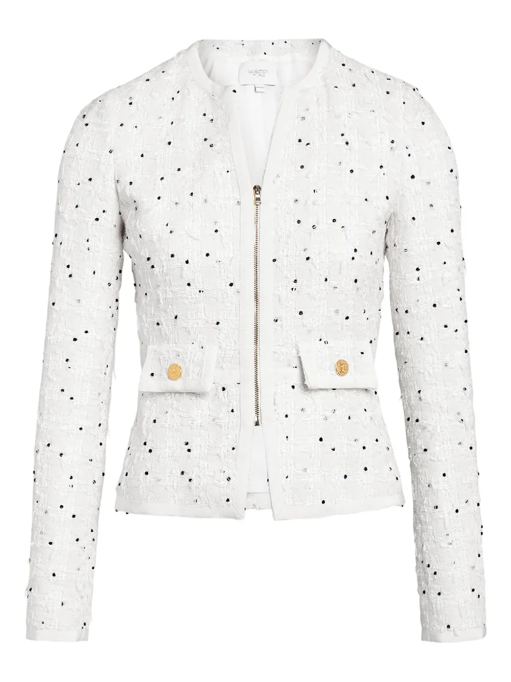Giambattista Valli Bouclé jack met stippen Wit