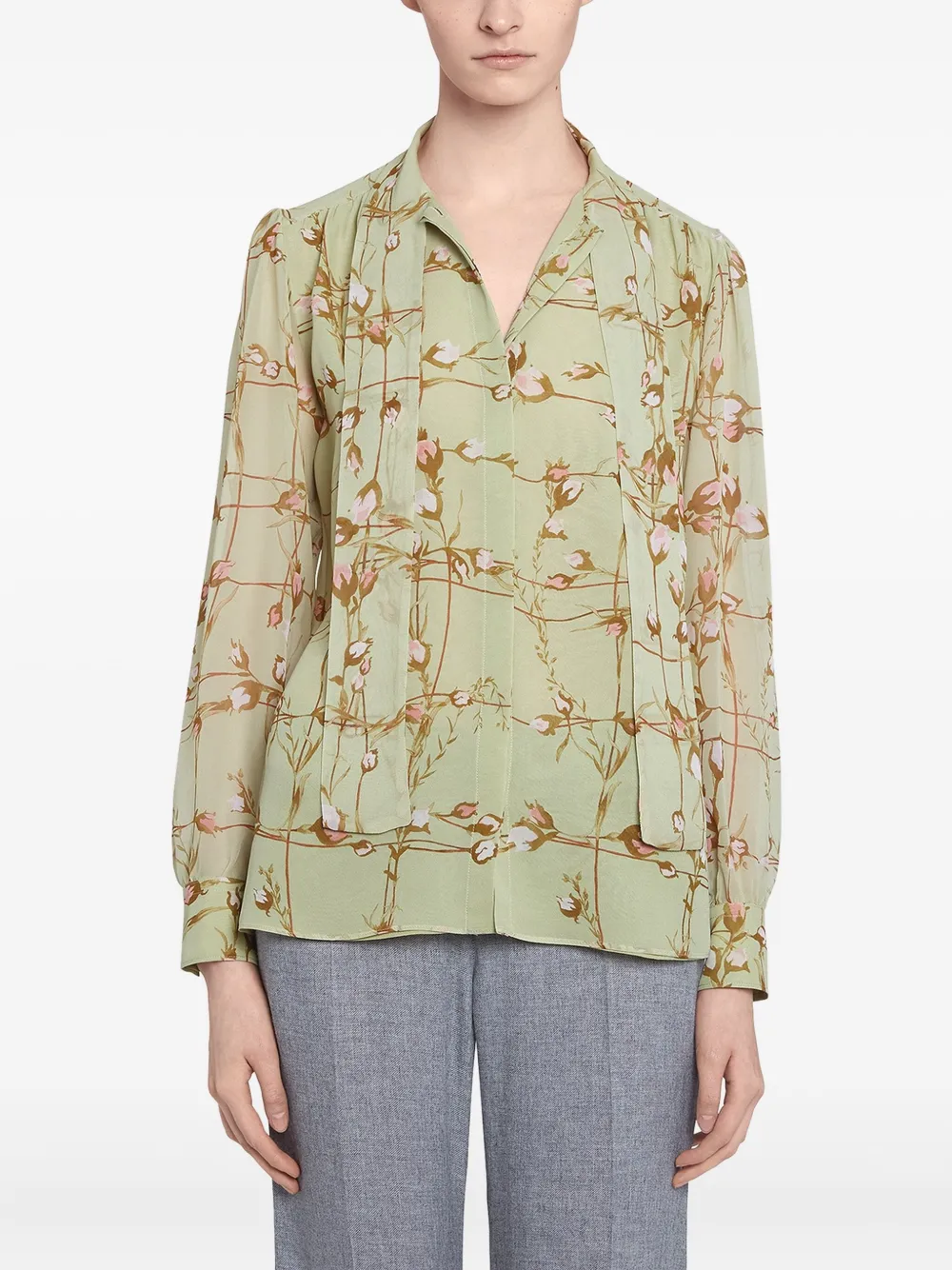 Giambattista Valli floral-print blouse Groen