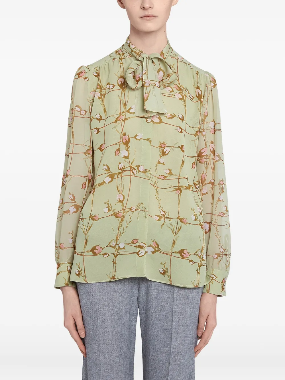 Giambattista Valli floral-print blouse Groen