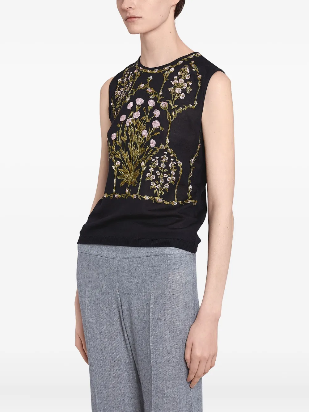 Giambattista Valli Mouwloze top Zwart