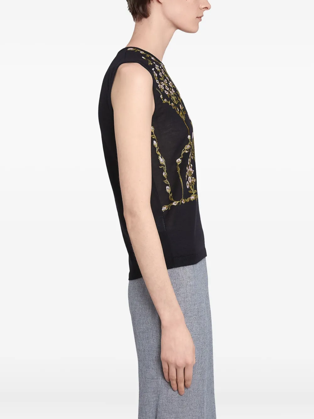 Giambattista Valli Mouwloze top Zwart
