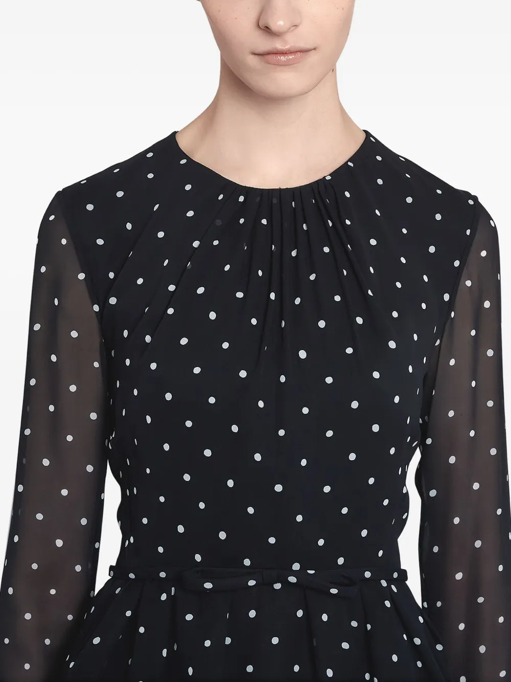 Giambattista Valli polka-dot ruffled dress Zwart
