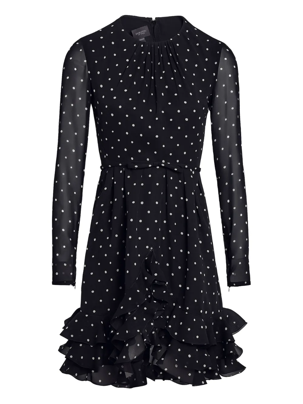 Giambattista Valli polka-dot ruffled dress Zwart