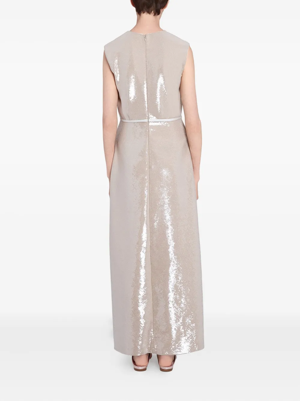 Giambattista Valli Sequin Midi Dress In Neutral