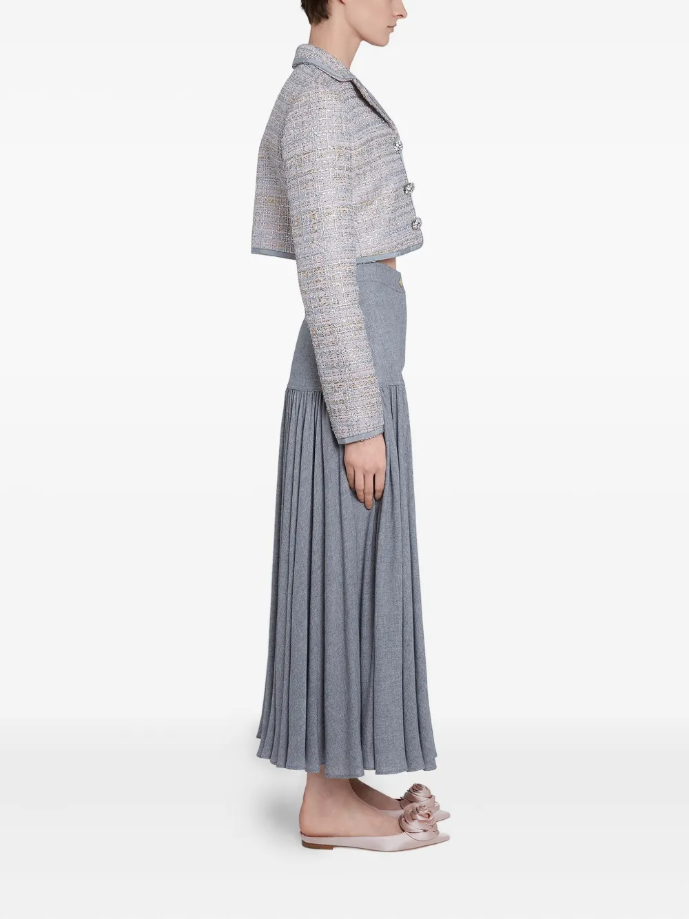 Giambattista Valli Maxi-plooirok Grijs