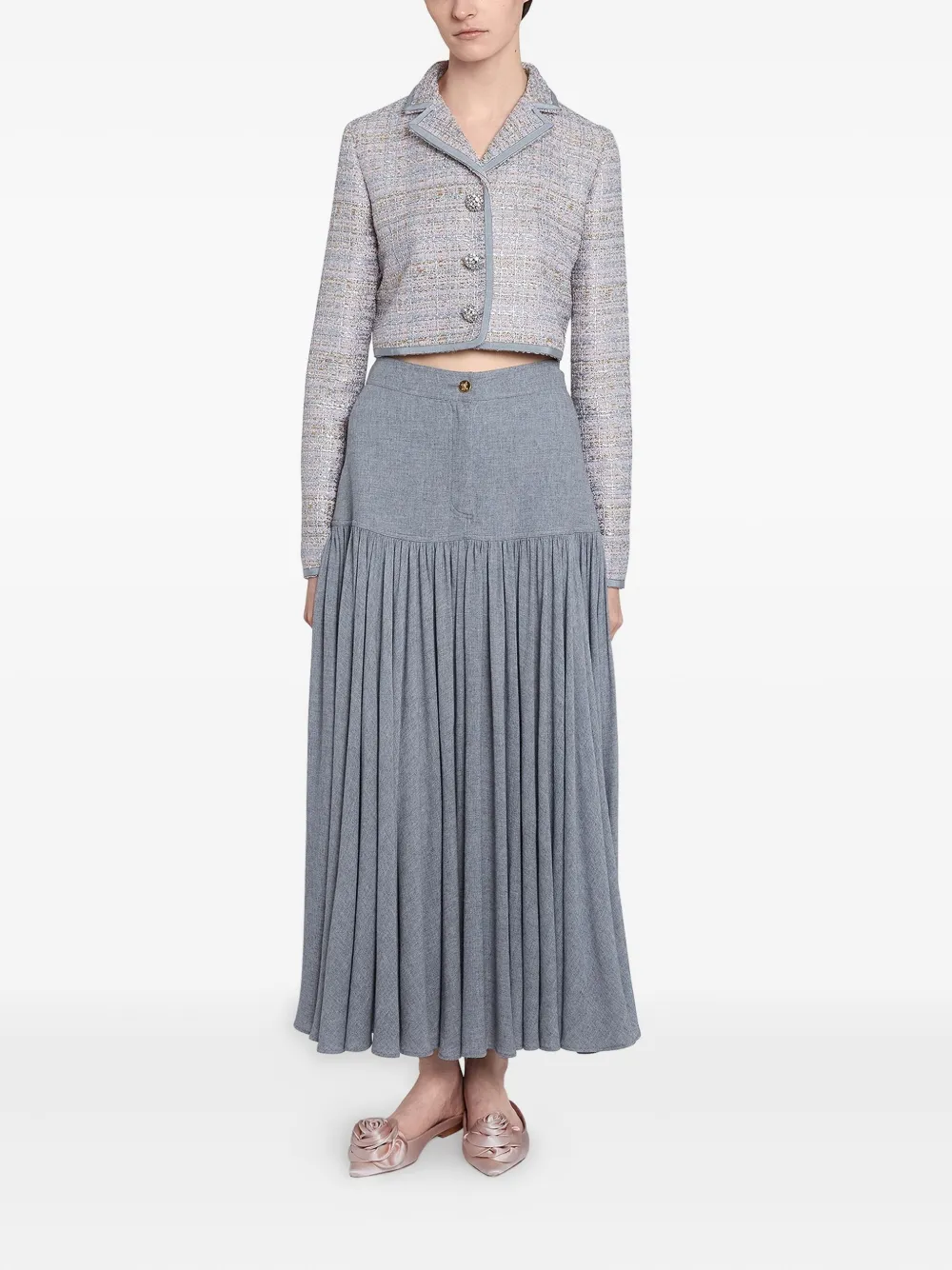 Giambattista Valli Maxi-plooirok - Grijs