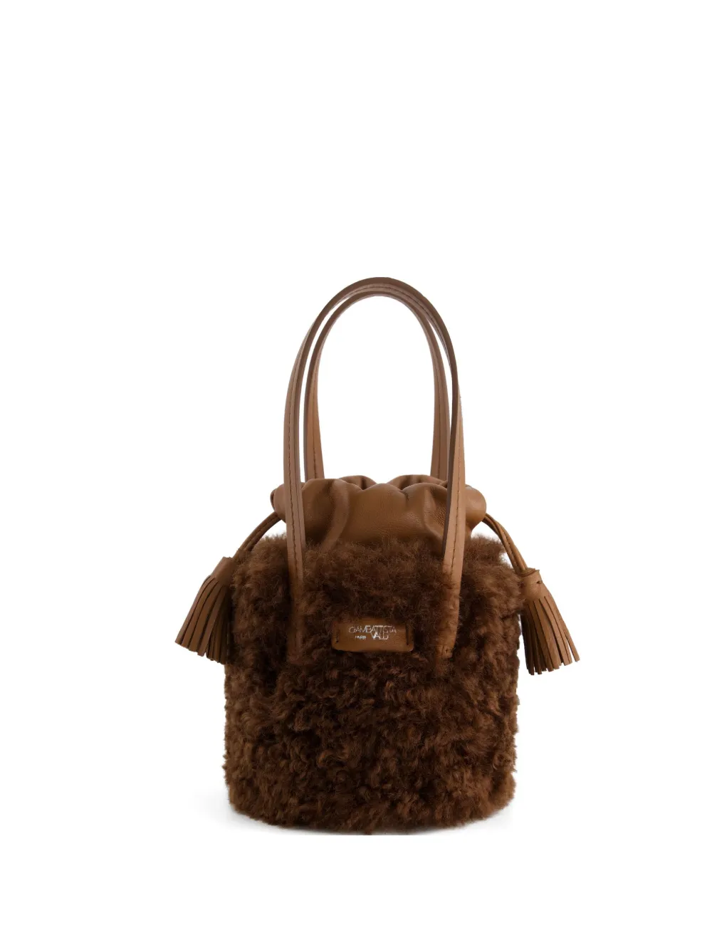 faux-fur bucket bag