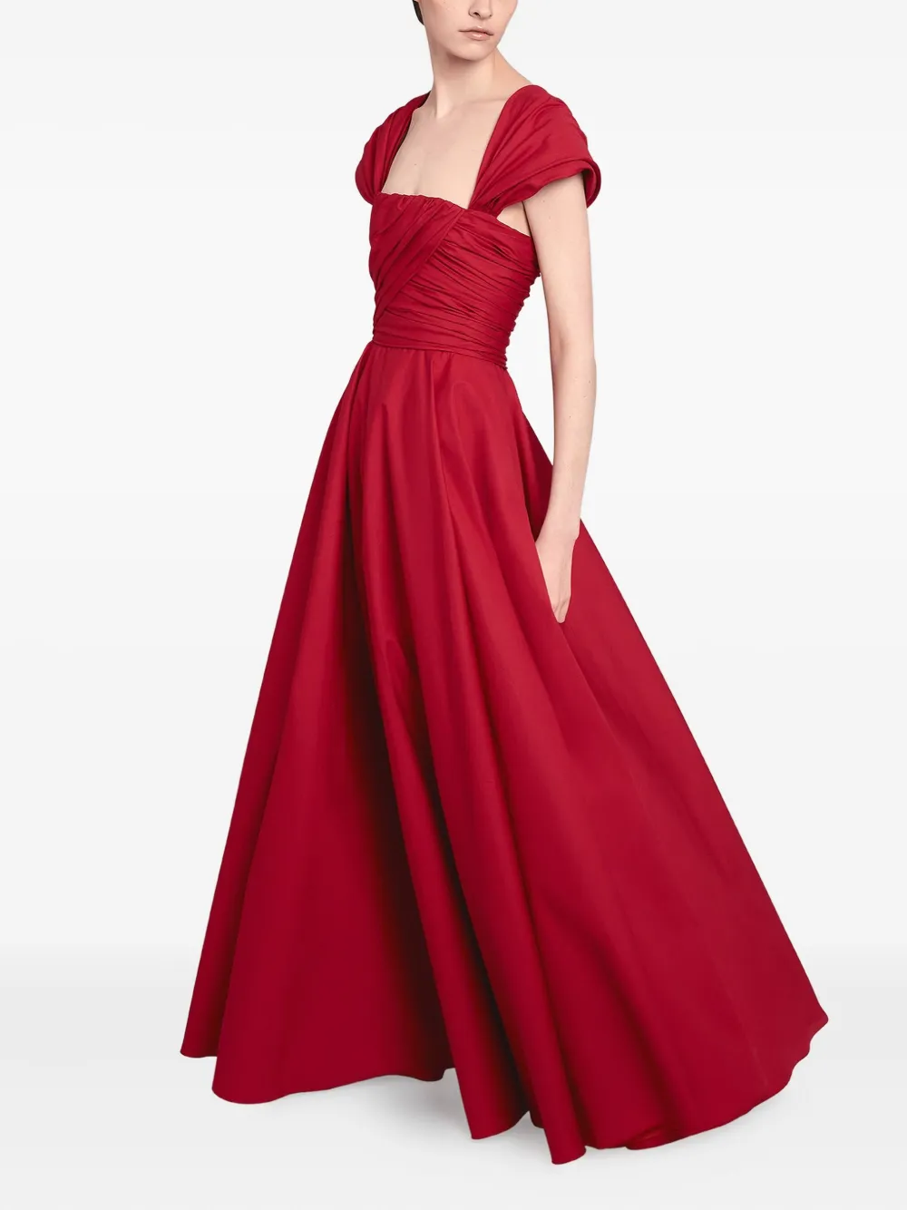 Giambattista Valli Mini-jurk met gedrapeerde schouders Rood