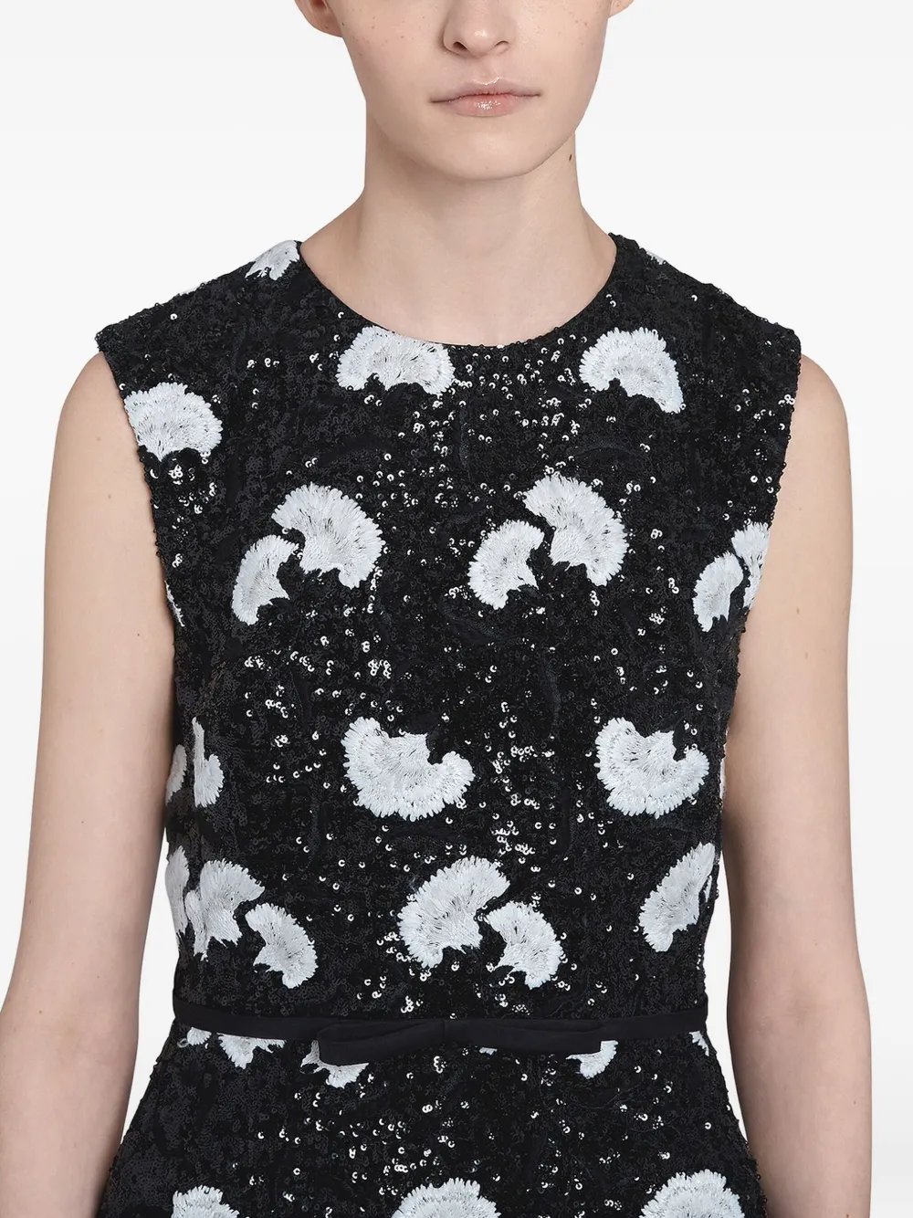 Giambattista Valli Maxi-jurk met pailletten en print Zwart