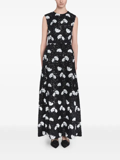 Giambattista Valli carnation-print sequined maxi dress