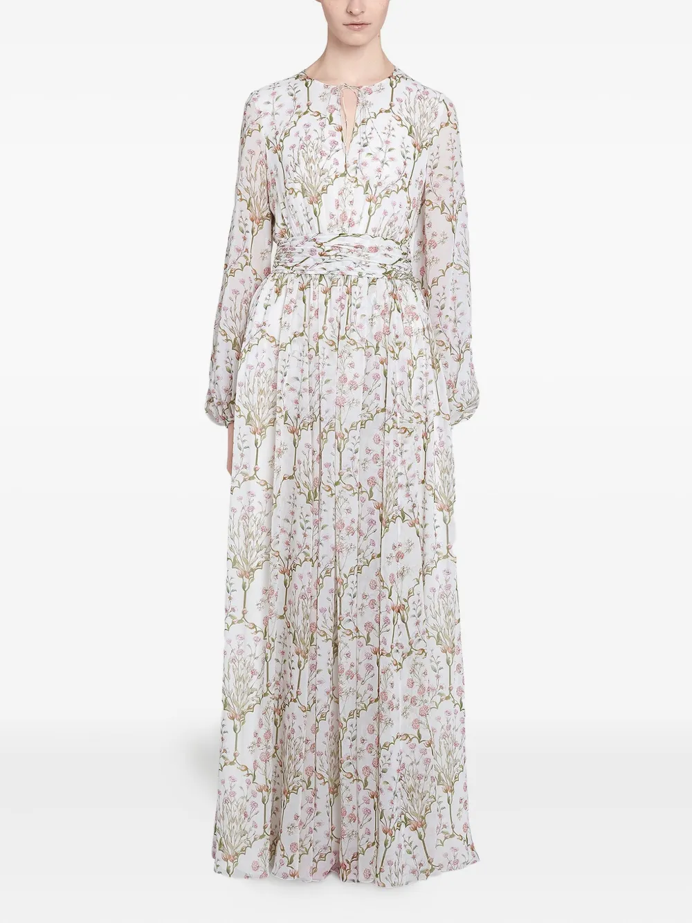 Giambattista Valli floral-print long-sleeve dress Wit