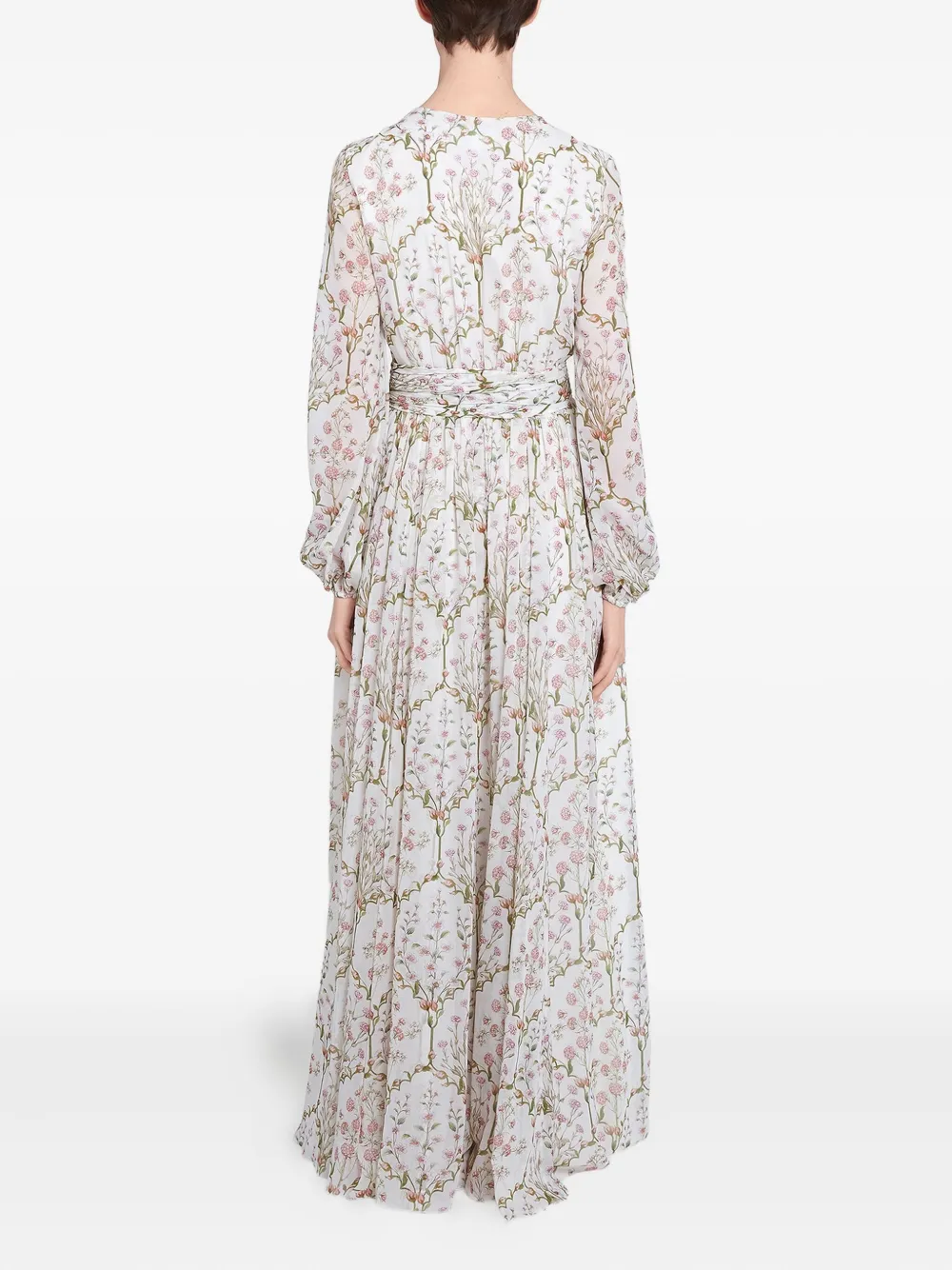 Giambattista Valli floral-print long-sleeve dress Wit