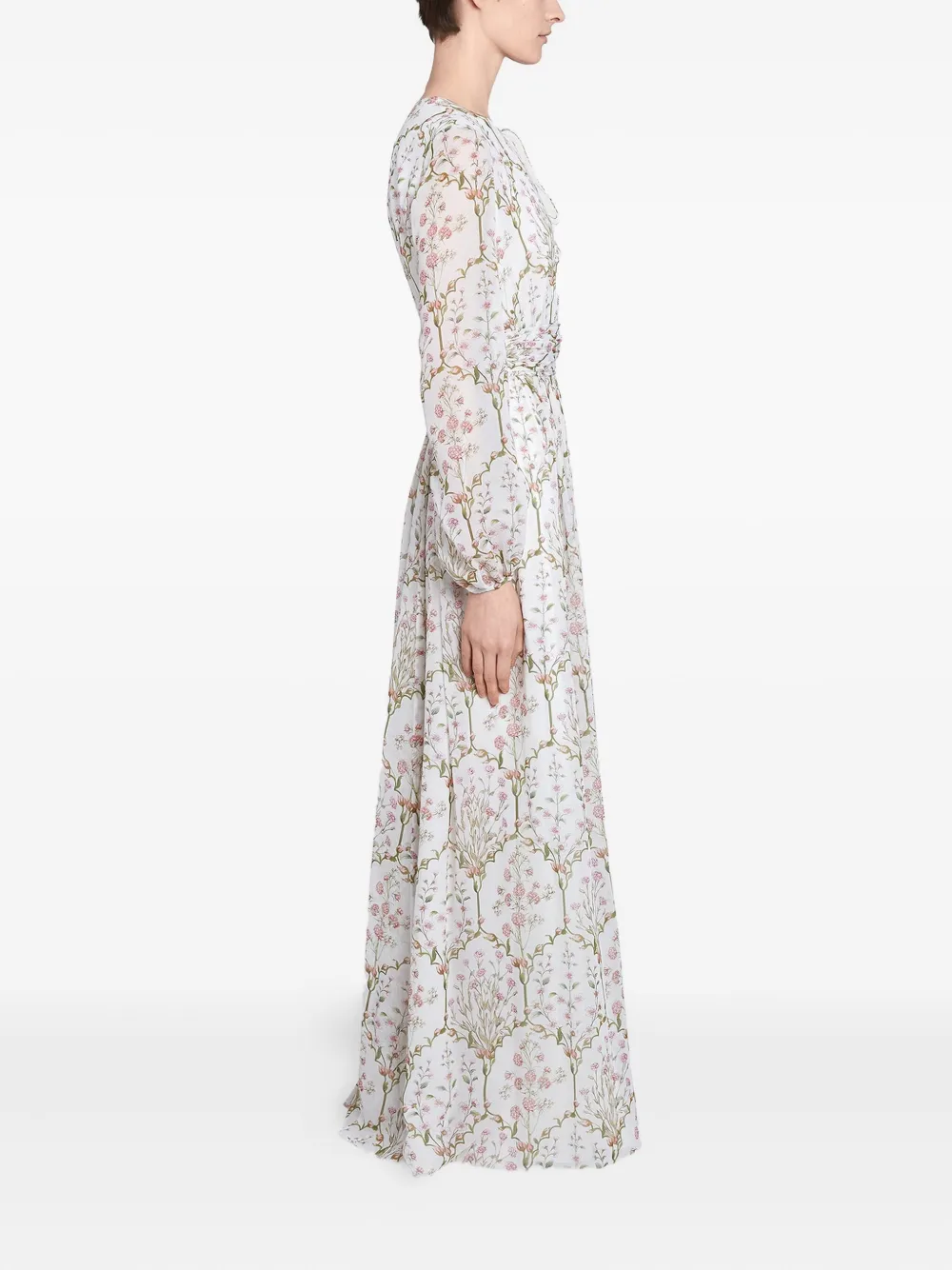 Giambattista Valli floral-print long-sleeve dress Wit
