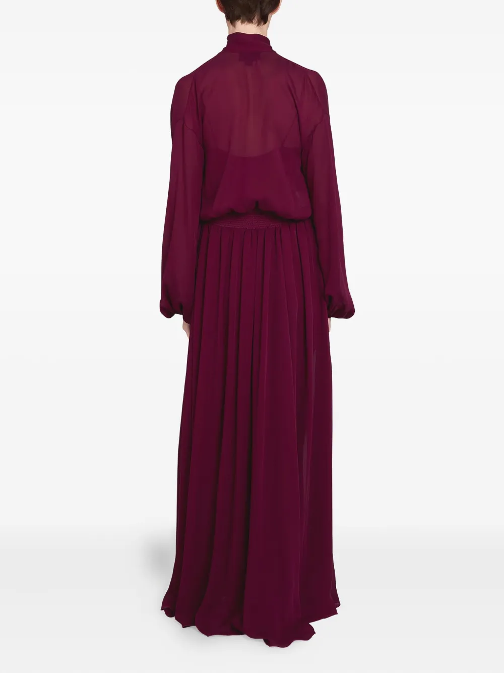Giambattista Valli tie-neck silk maxi dress Paars
