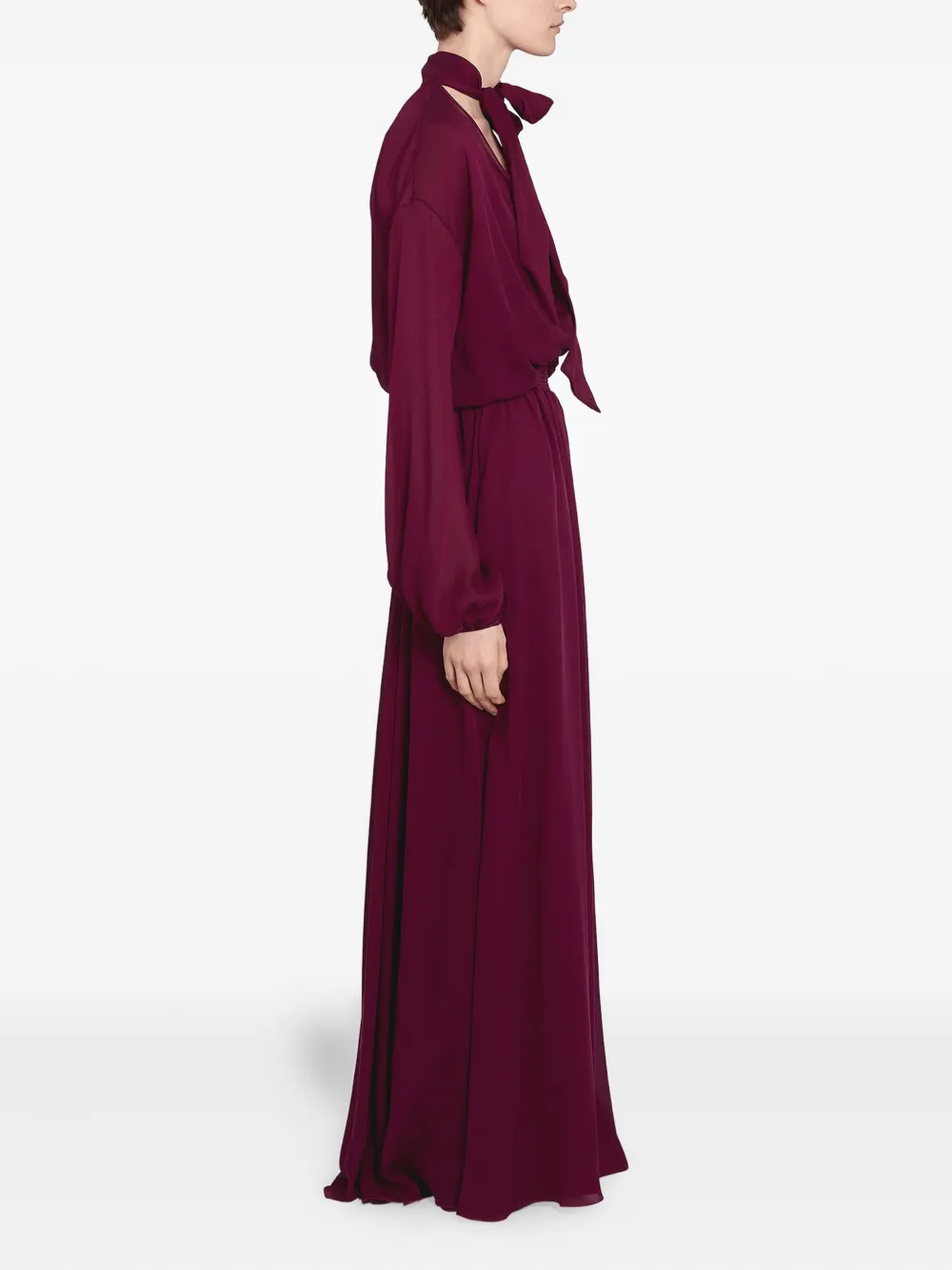 Giambattista Valli tie-neck silk maxi dress Paars