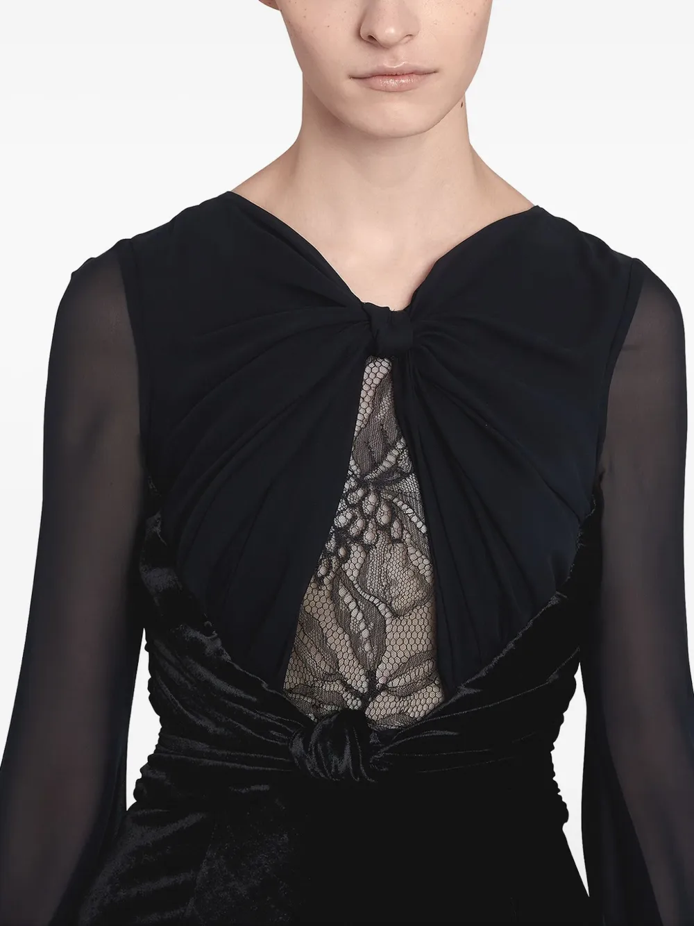 Giambattista Valli lace-insert dress Zwart