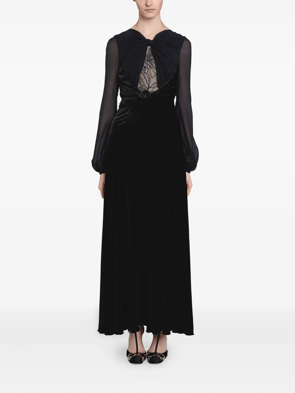 Giambattista Valli lace-insert dress Zwart