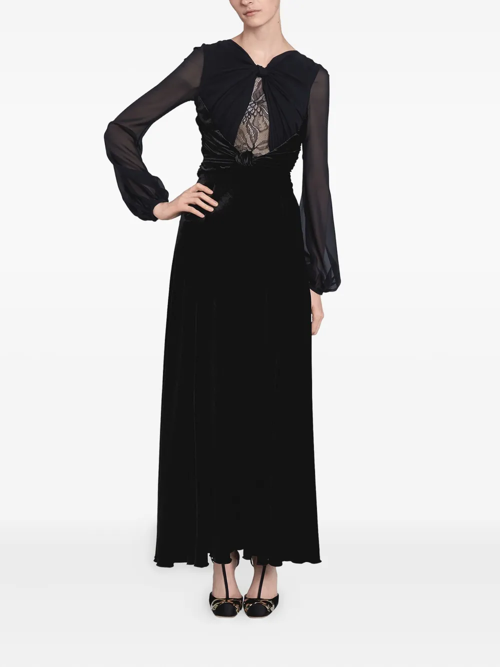 Giambattista Valli lace-insert dress Zwart