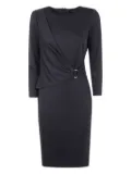 Lauren Ralph Lauren ring-embellished three-quarter sleeves midi dress - Black