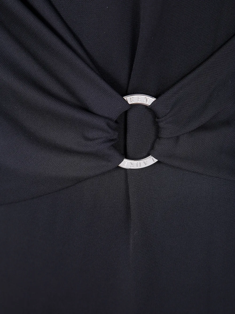 Lauren Ralph Lauren Midi-jurk met cropped mouwen en ring Zwart