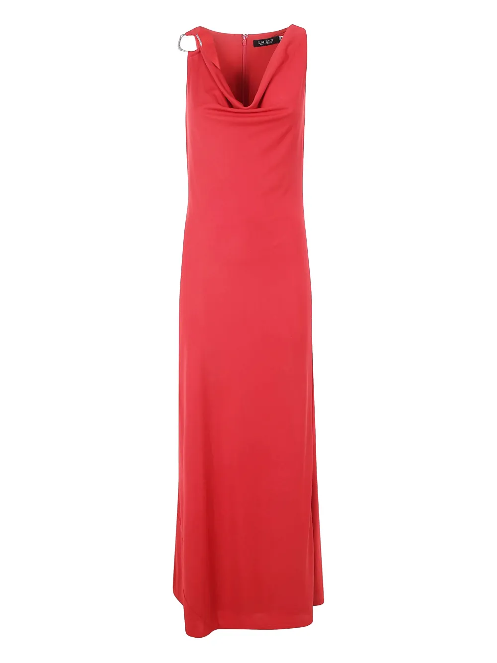 Lauren Ralph Lauren ring-detail cowl-neck dress Rood