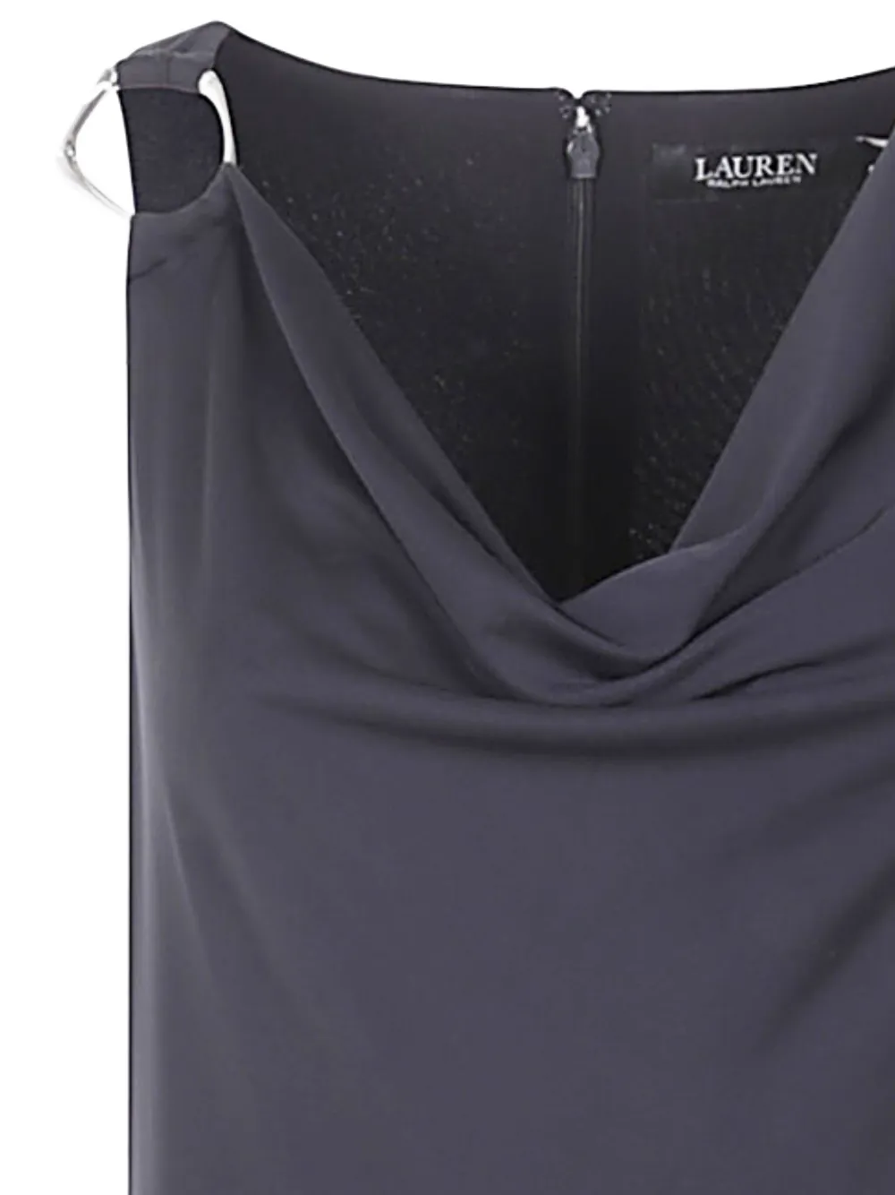 Lauren Ralph Lauren Maxi-jurk met col en ringdetail Zwart
