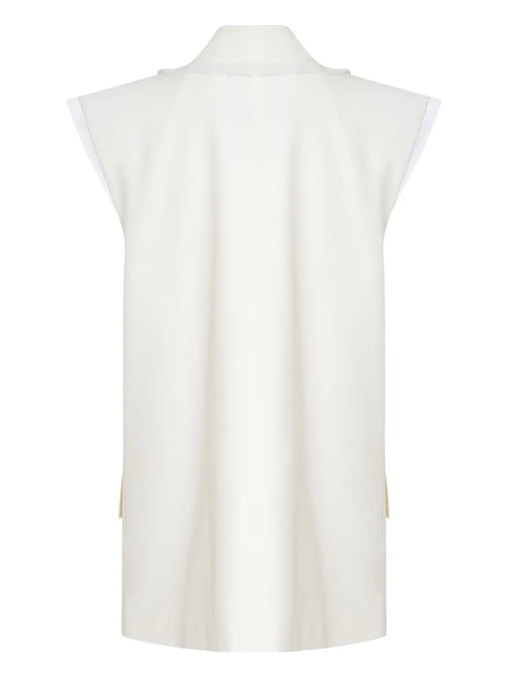 Gloria Coelho Bodywarmer met dubbele rij knopen en franje Wit