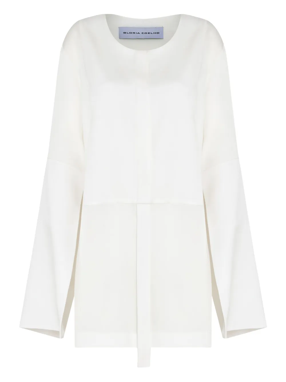 Gloria Coelho Box-pleat Cape-sleeve Blouse In White