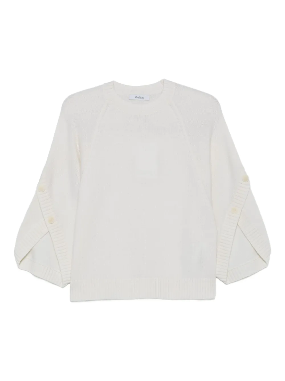 Max Mara buttoned-cuff knitted top Beige