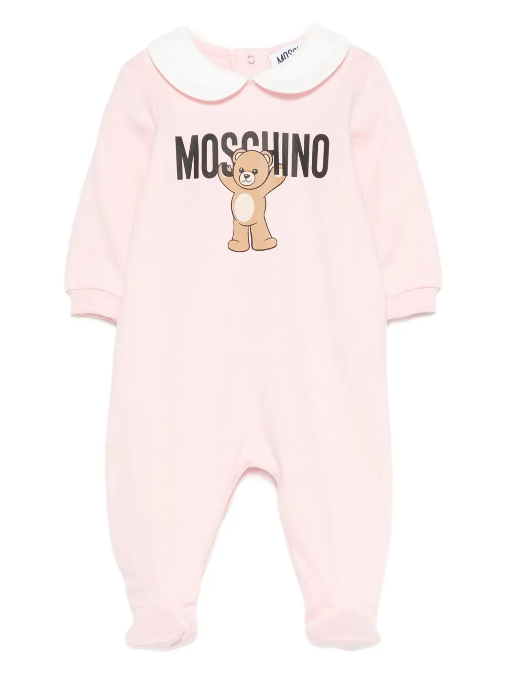 Moschino Kids teddy-print Peter Pan collar pajamas Roze