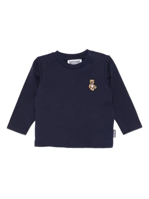 Moschino Kids teddy-embroidered long-sleeve top