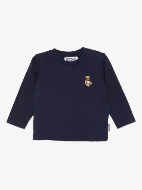 Moschino Kids teddy-embroidered long-sleeve top