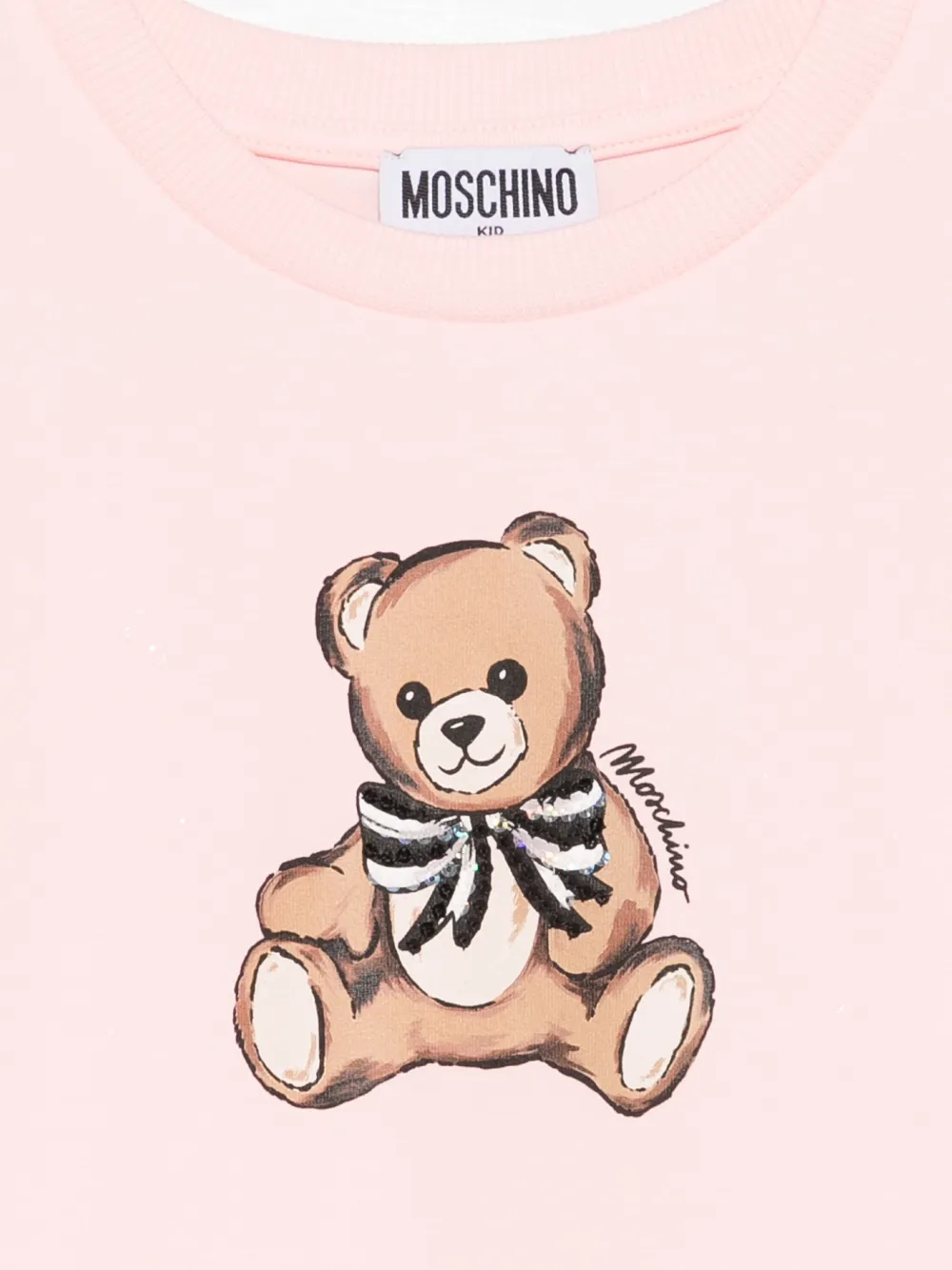 Moschino Kids T-shirt met teddybeerprint Roze