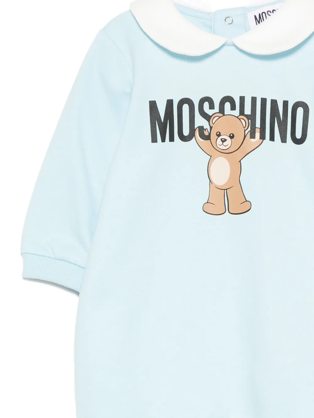 Moschino Kids Jumpsuit met Peter Pan-kraag en teddybeer-print Blauw