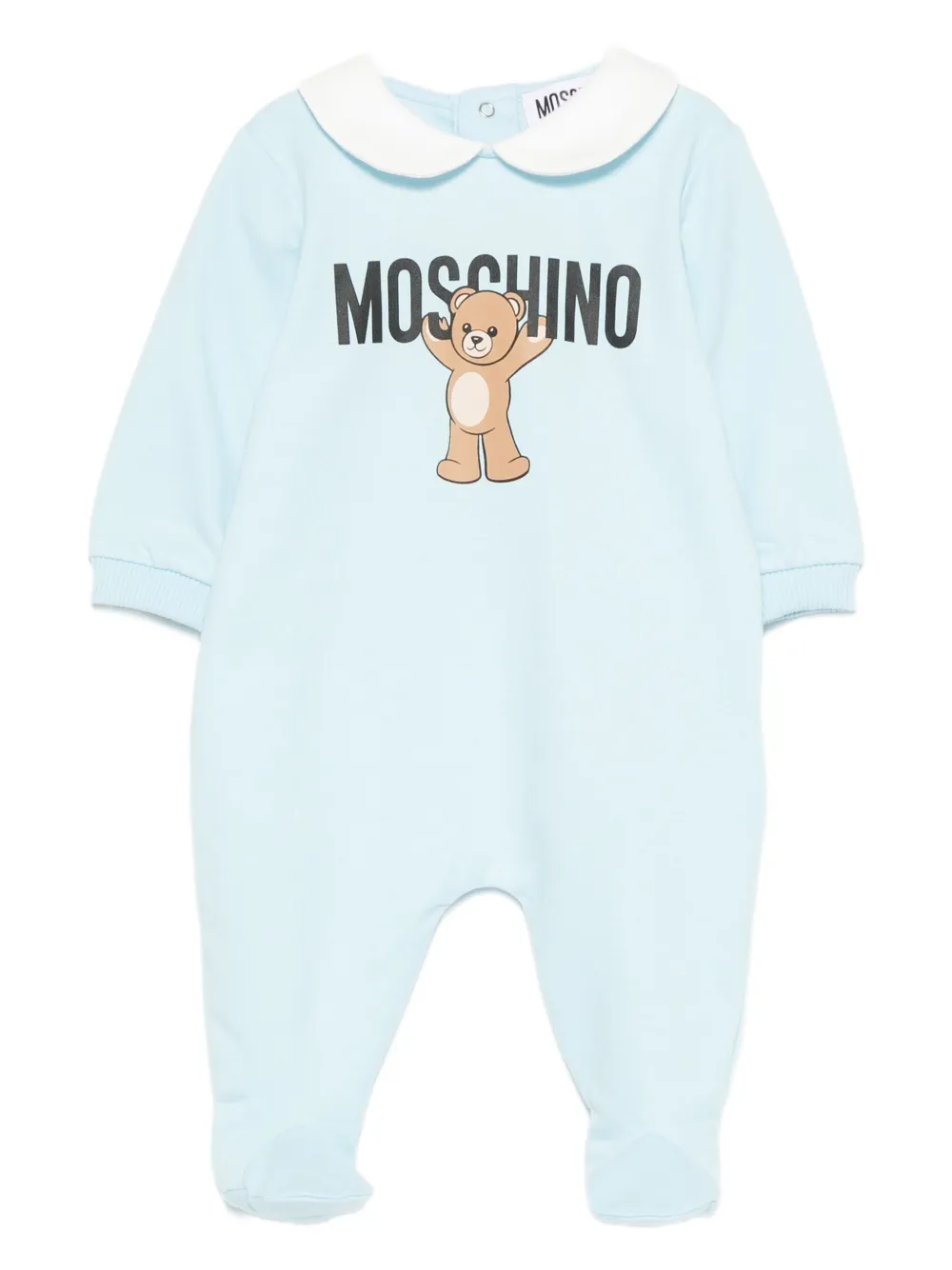 Moschino Kids Jumpsuit met Peter Pan-kraag en teddybeer-print Blauw