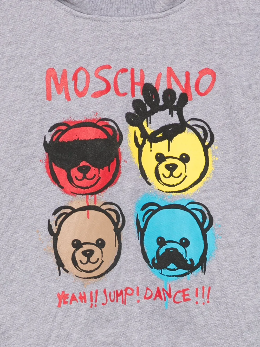 Moschino Kids Hoodie met teddybeerprint Grijs