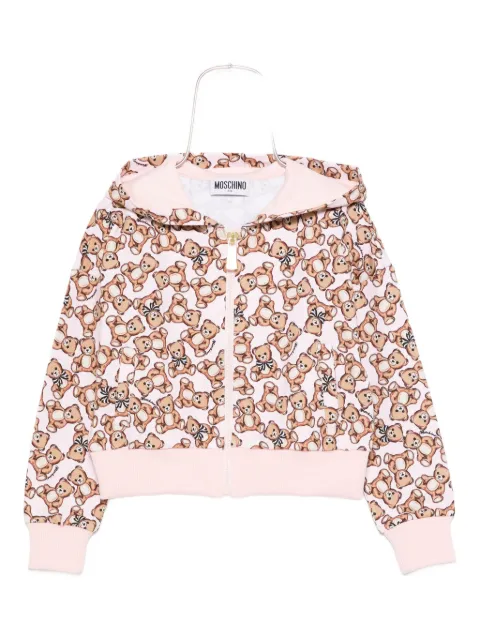 Moschino Kids teddy-print hooded jacket