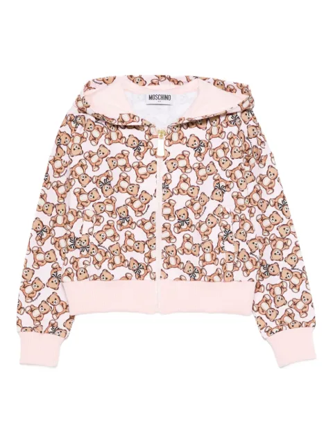 Moschino Kids teddy-print hooded jacket