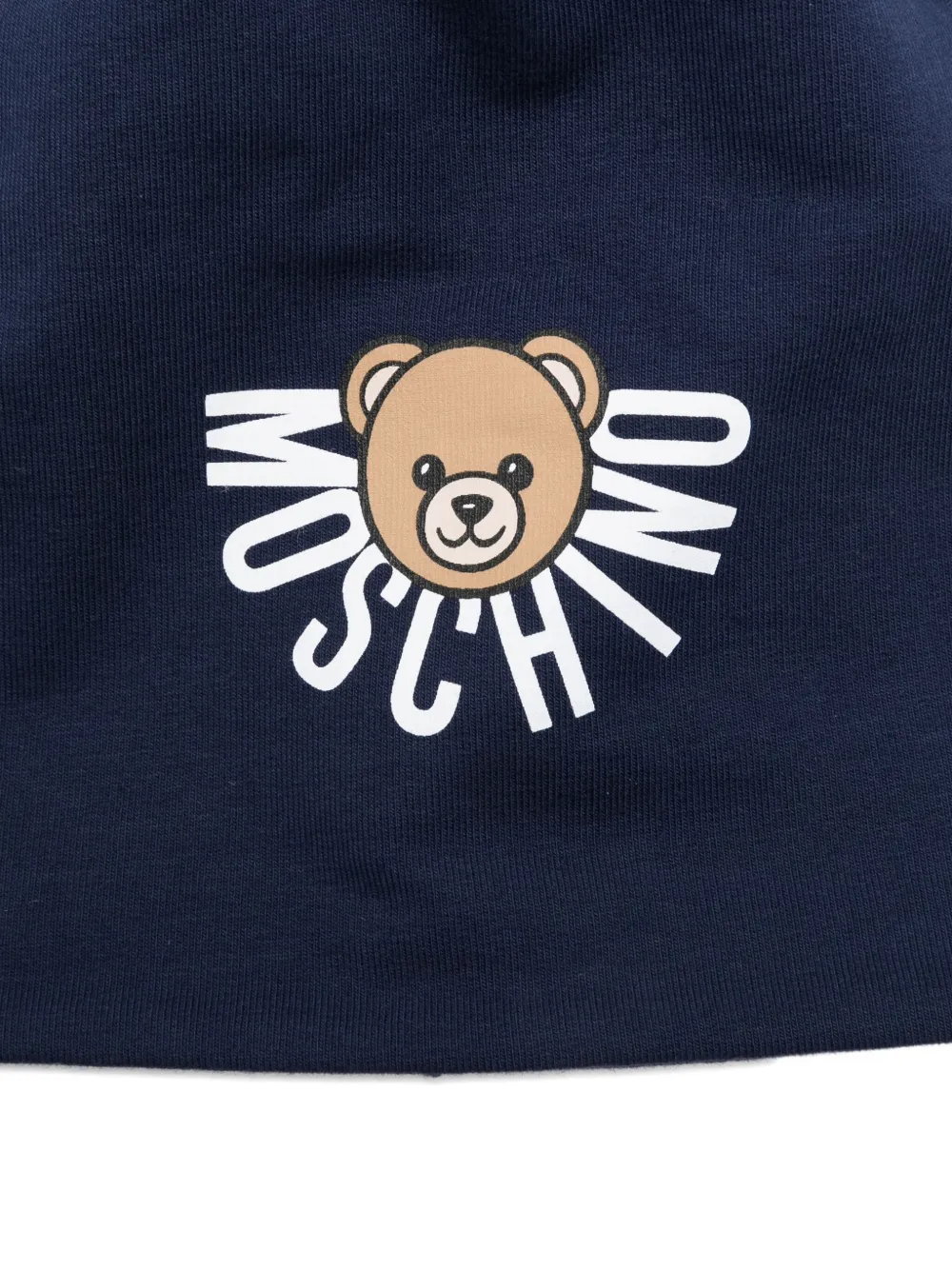 Moschino Kids Teddy Bear-logo beanie Blauw
