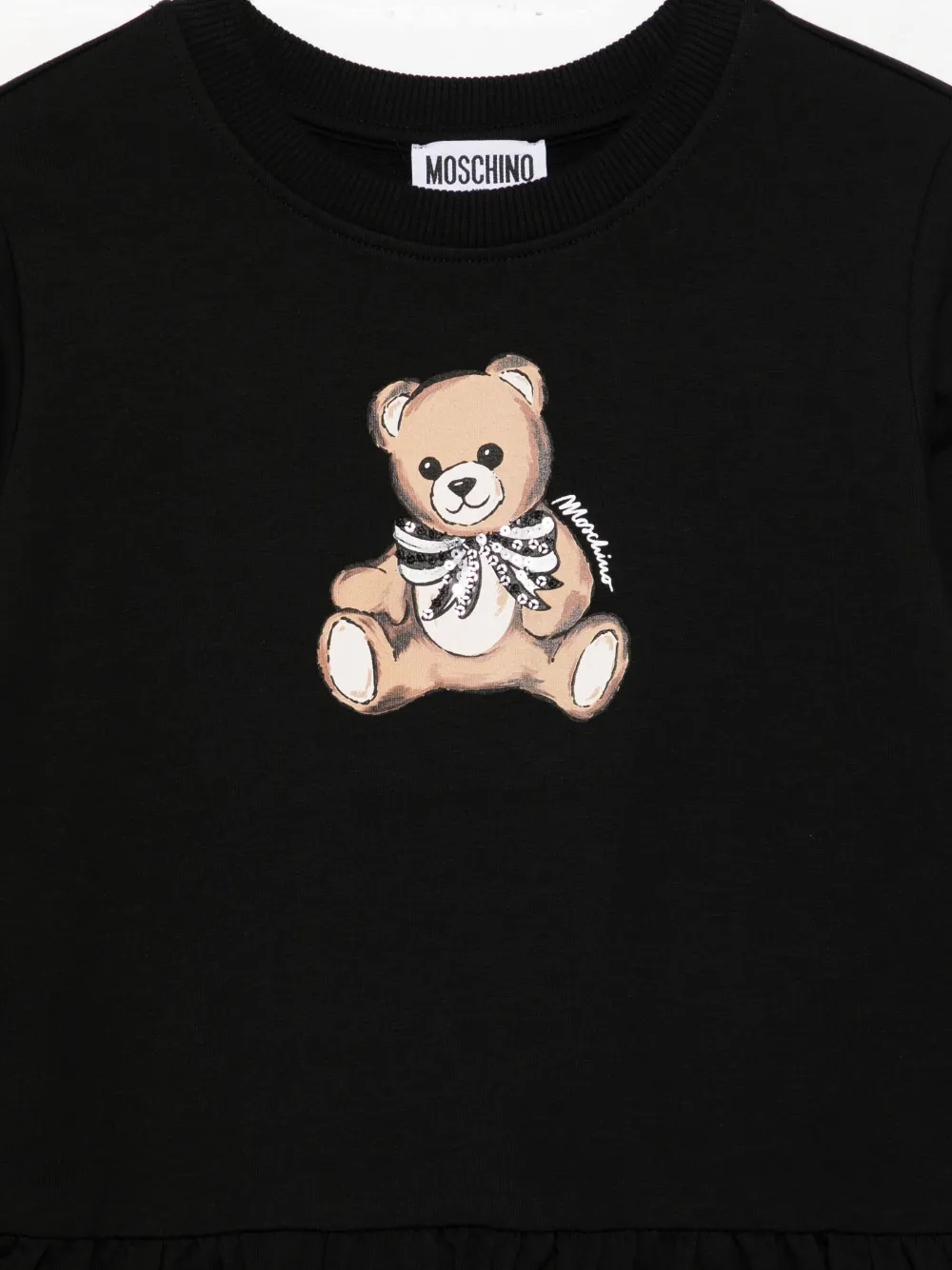 Moschino Kids cotton dress Zwart