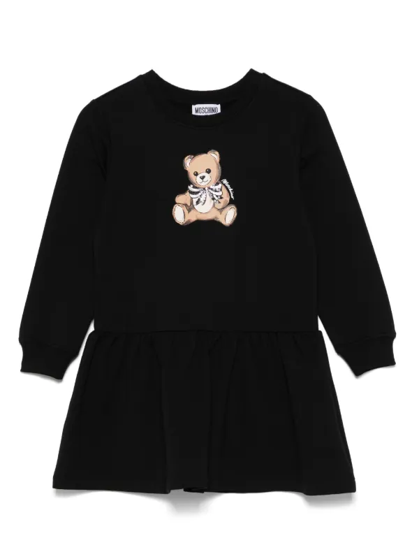 Moschino Kids コットン ワンピース | ブラック | FARFETCH JP