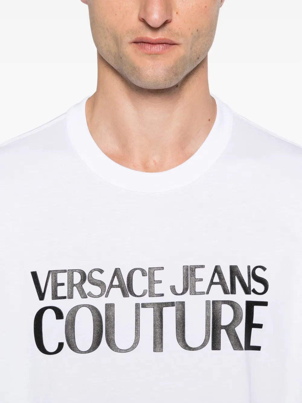 Versace Jeans Couture T-shirt met logoprint Wit