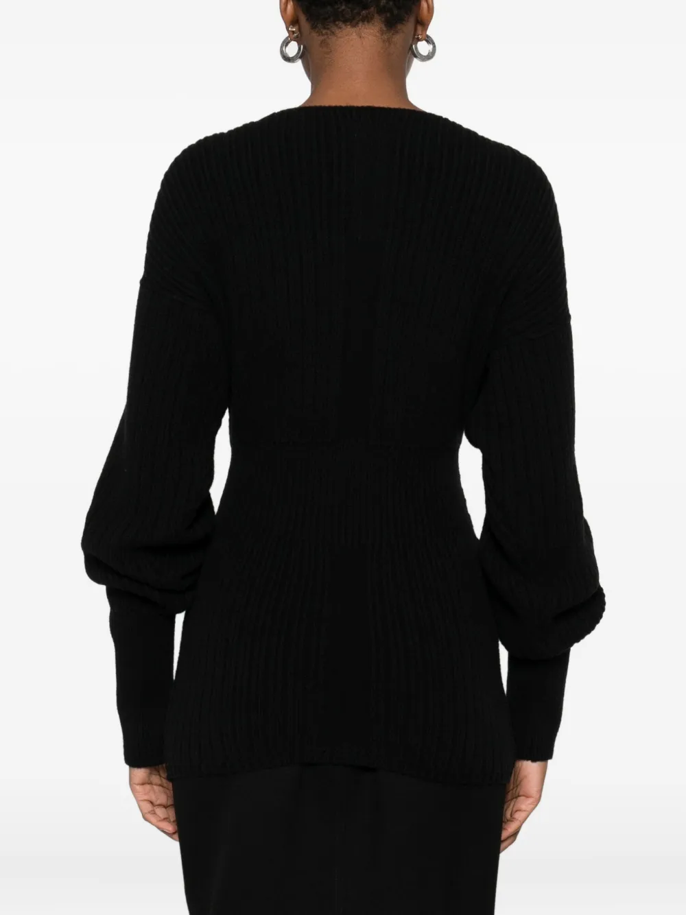 Rick Owens Geribbelde wollen trui Zwart