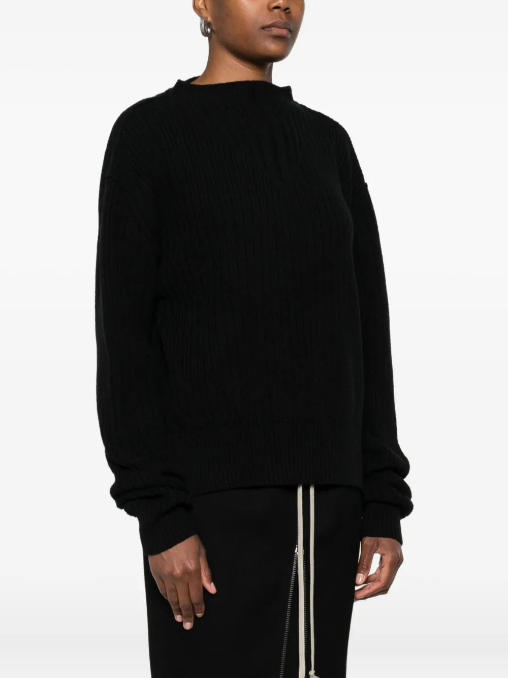 Rick Owens Geribbelde wollen trui Zwart