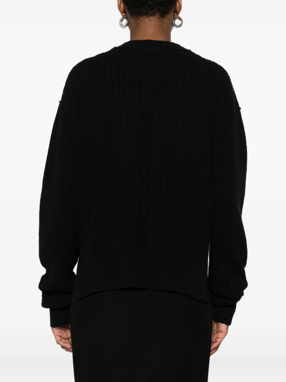 Rick Owens Geribbelde wollen trui Zwart