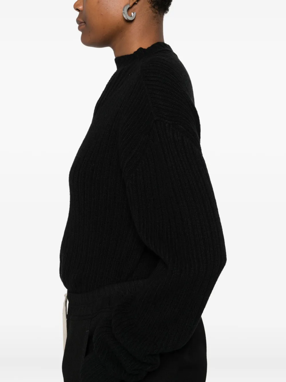 Rick Owens Geribbelde wollen trui Zwart