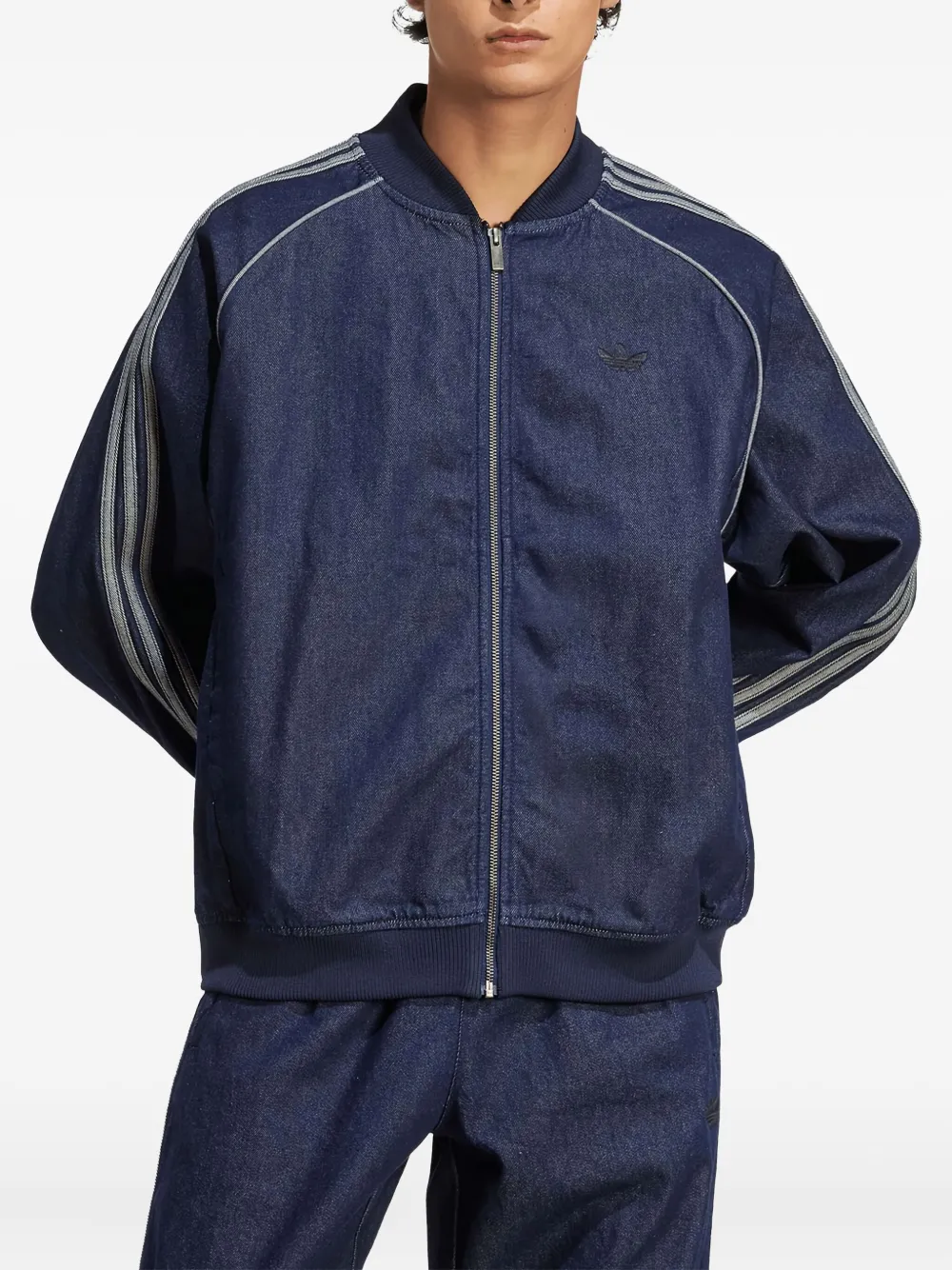 adidas Bomberjack met drie strepen Blauw